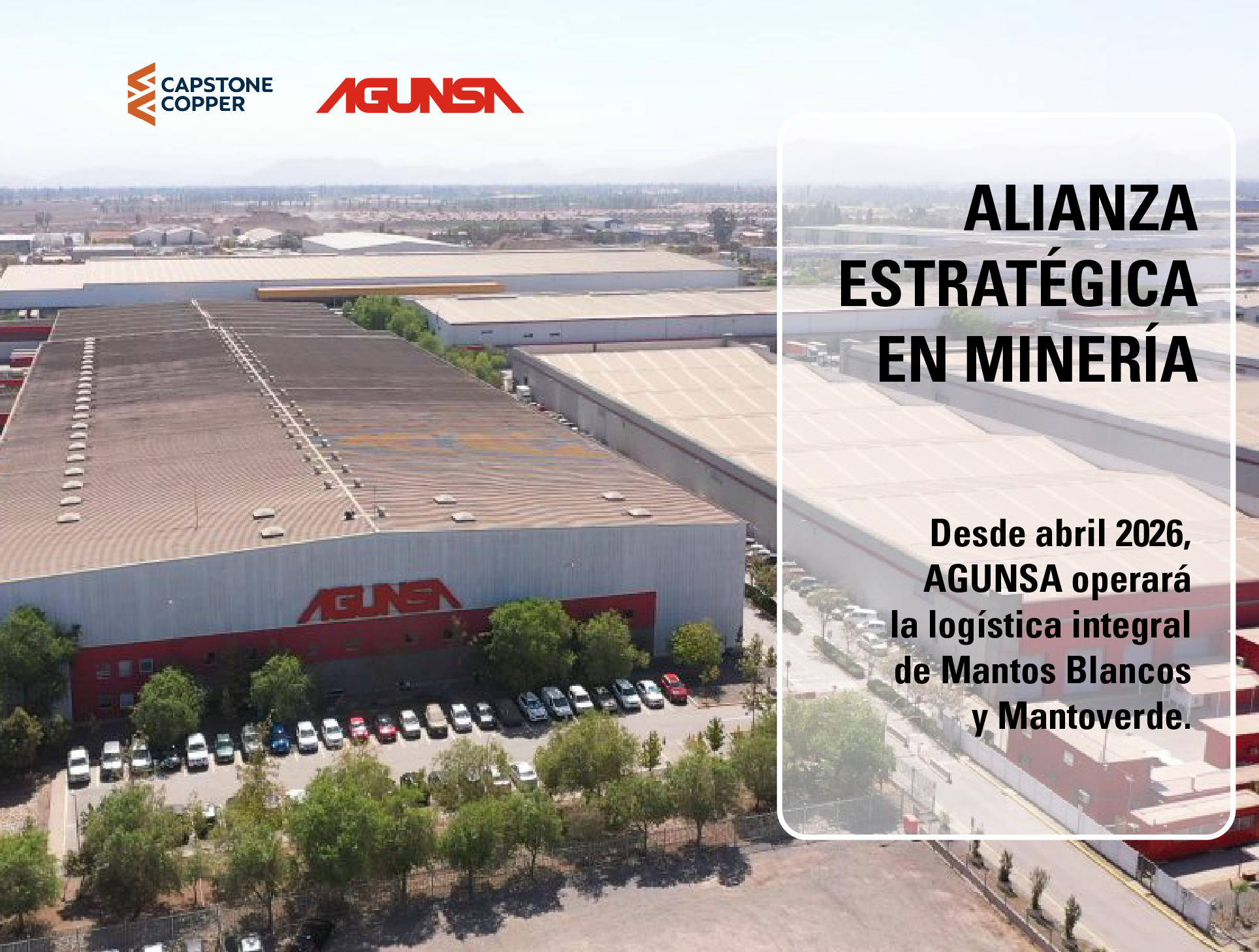 AGUNSA se adjudica contrato nacional con Capstone Copper y refuerza su liderazgo en minería